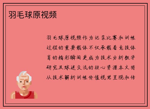 羽毛球原视频